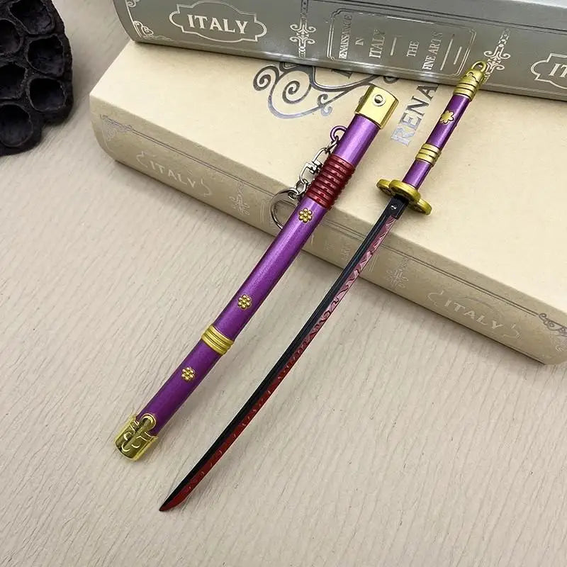 ⚔ 26cm Mini Samurai Sword - Full Metal Collectible Keychain with Stand