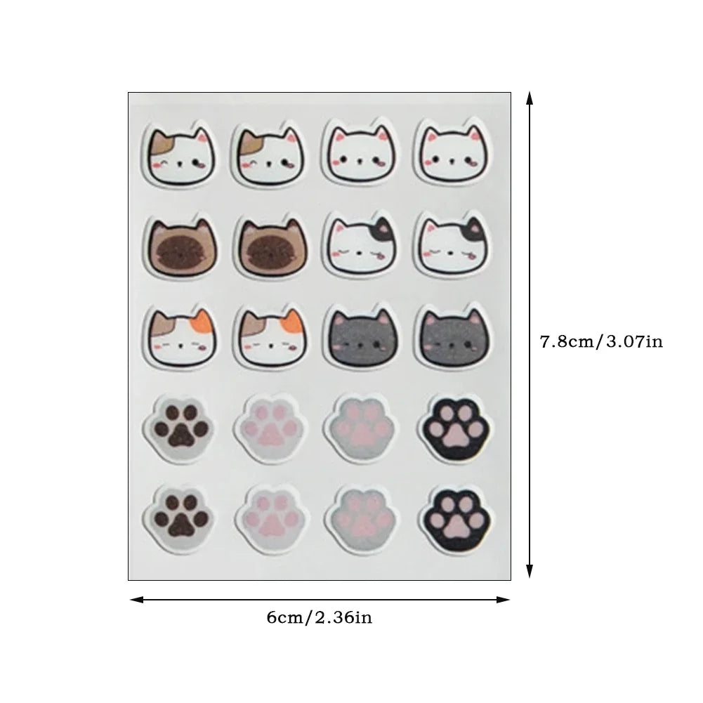 20/24pcs Hydrocolloid Acne Patches – Cute Cat-Themed Pimple Stickers (Golden Kitty, Snowy Paw, Holiday Cheer)