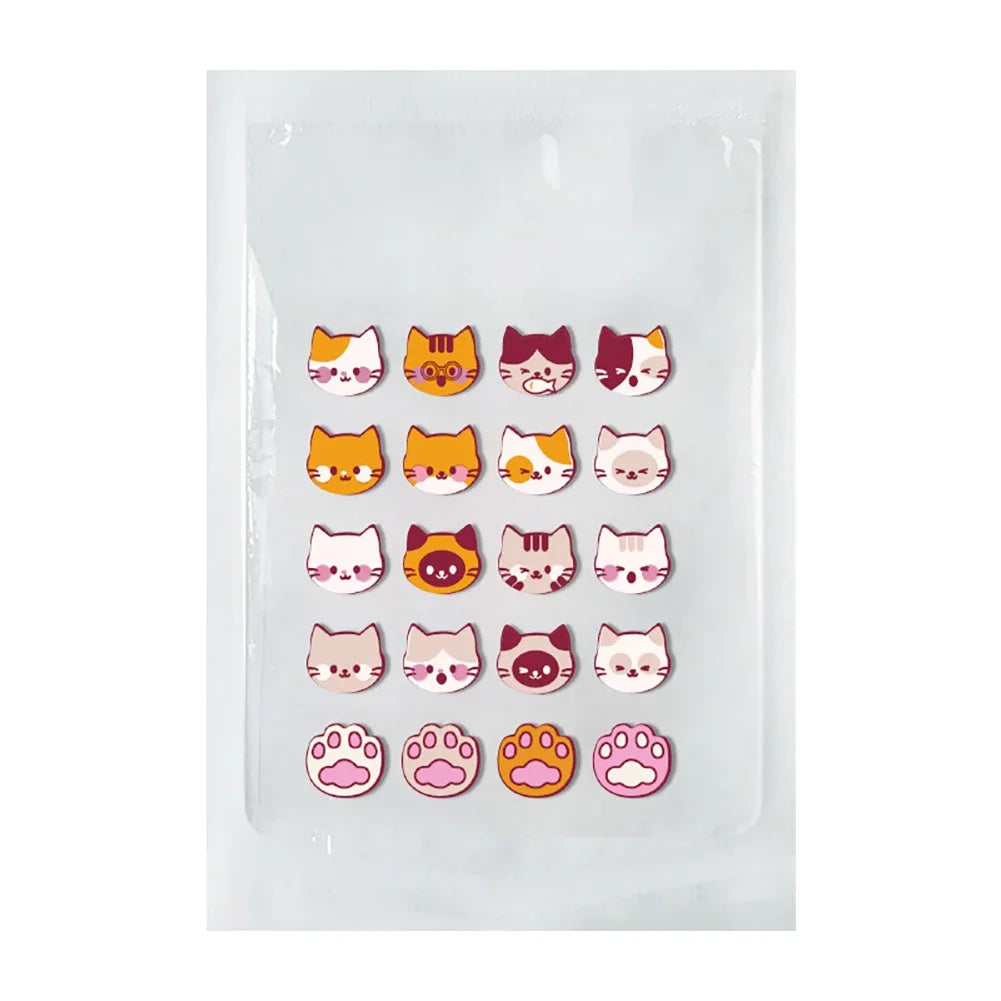 20/24pcs Hydrocolloid Acne Patches – Cute Cat-Themed Pimple Stickers (Golden Kitty, Snowy Paw, Holiday Cheer)