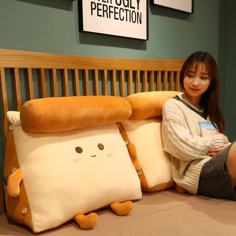 Cozy Bedside Cushion Pillow – Soft Backrest & Storage Pocket for Bed, Dorm, or Tatami Lounge