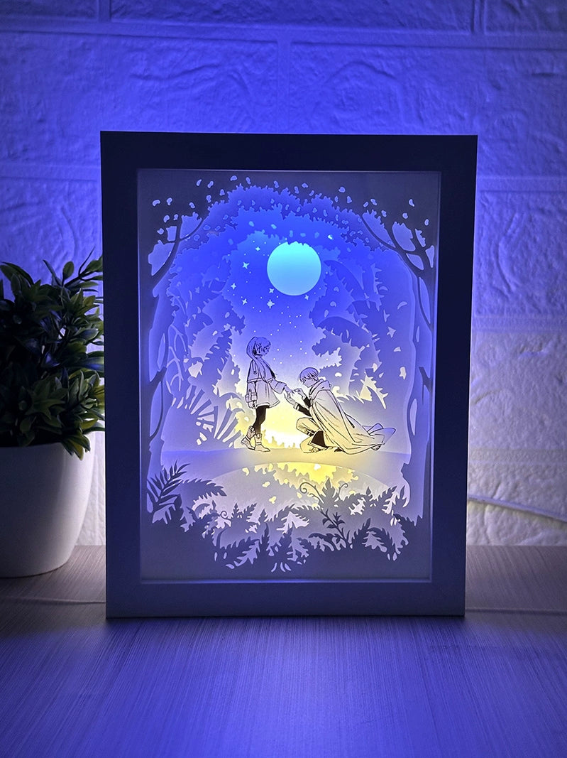 LED Paper-Cut Shadow Box – Unique Anime & Celebration Gift