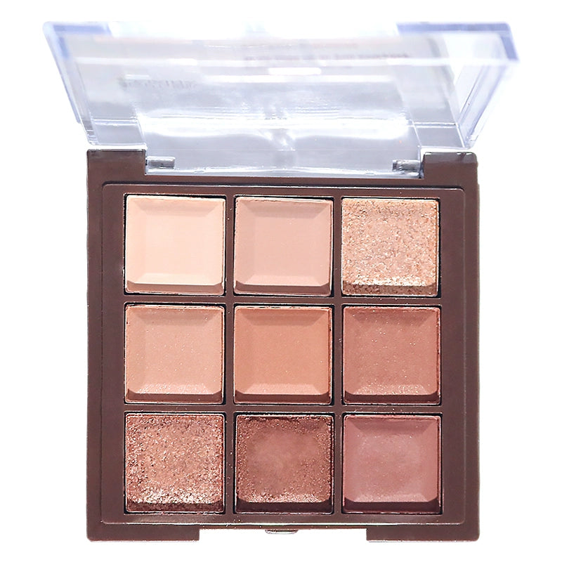 Chocolate Glow 9-Color Eyeshadow Palette – Matte & Shimmer Nude Shades