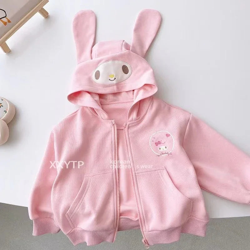 🎀 Kawaii Pastel-Inspired Cartoon Zip-Up Hoodie – Cozy Autumn Jacket for Kids & Teens 🧸✨