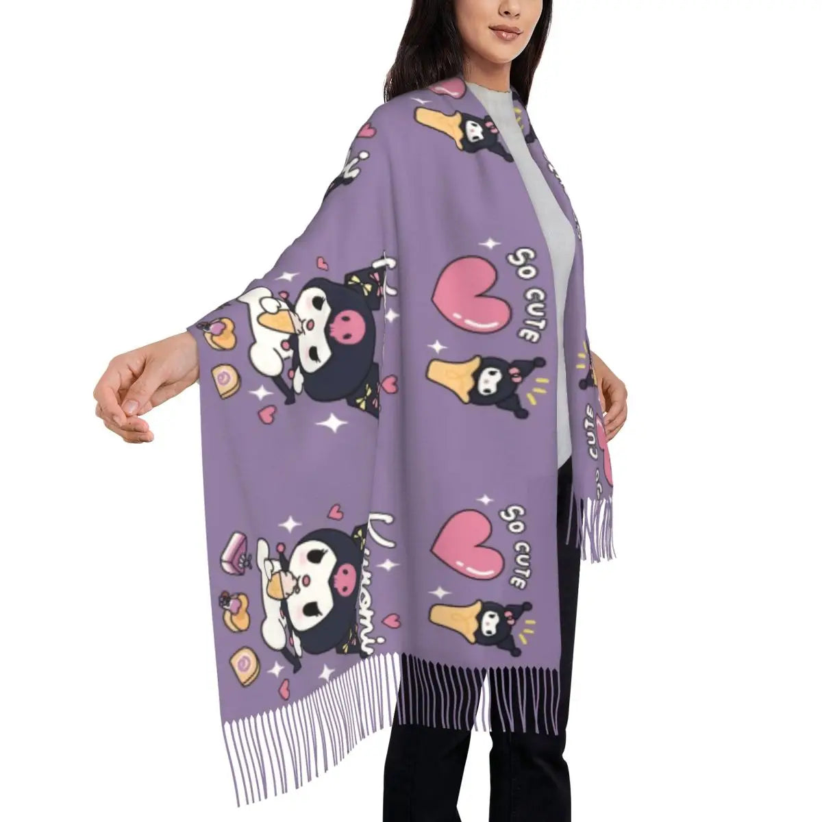 Custom Print Anime-Inspired Cozy Winter Scarf - Warm & Stylish Shawl Wrap