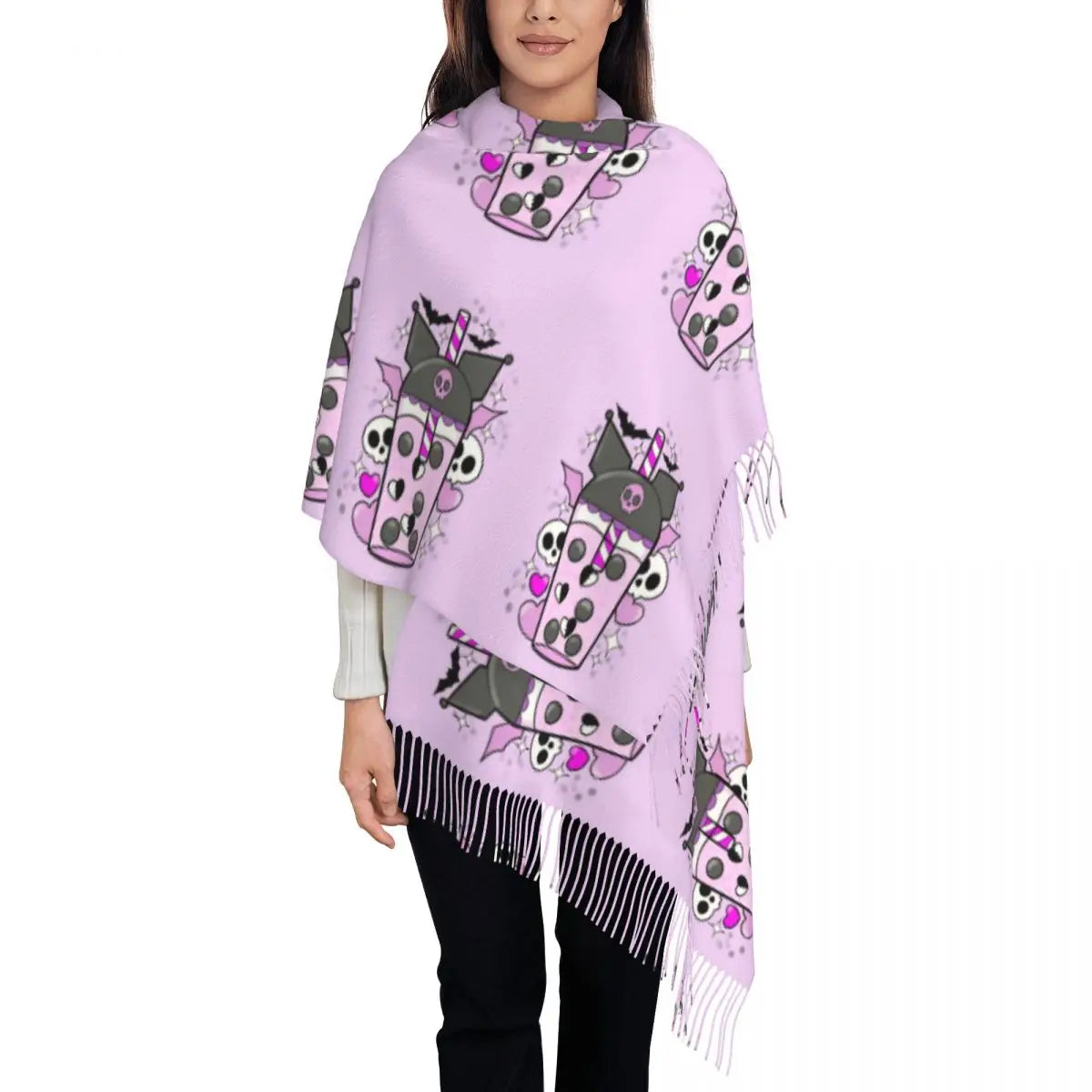 Custom Print Anime-Inspired Cozy Winter Scarf - Warm & Stylish Shawl Wrap