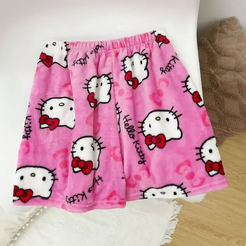 "Cozy Kawaii-Inspired Flannel Pajamas – Soft & Warm Homewear Set!"