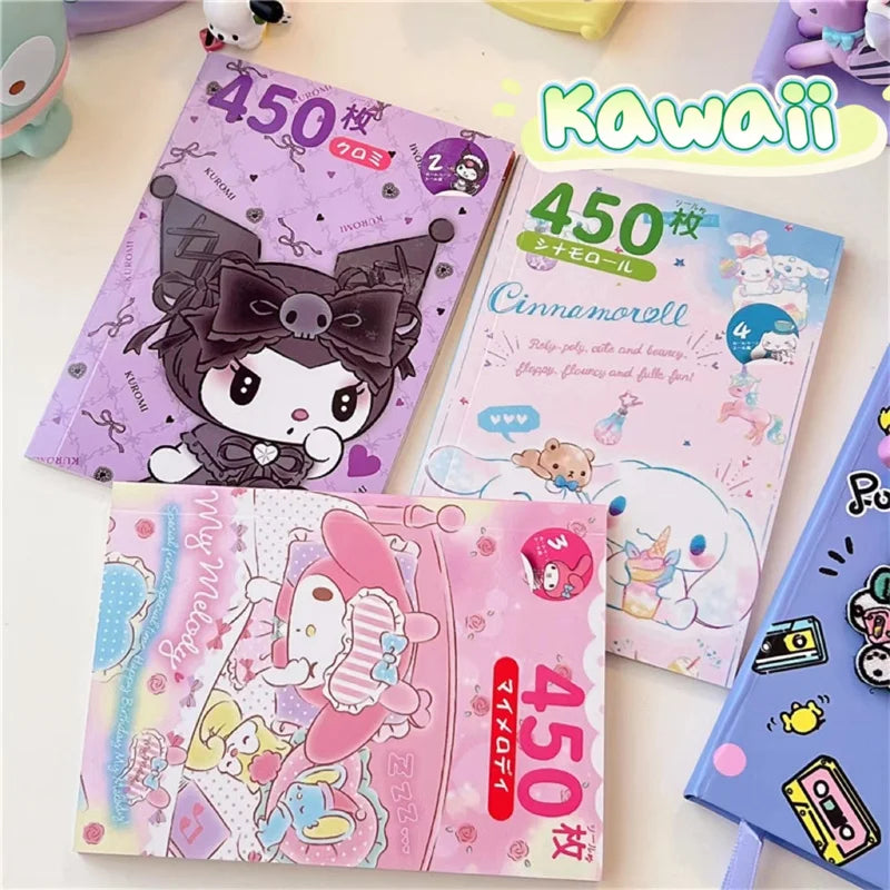 "450-Piece Kawaii Sticker Book – Cute & Aesthetic Cartoon Stickers!"