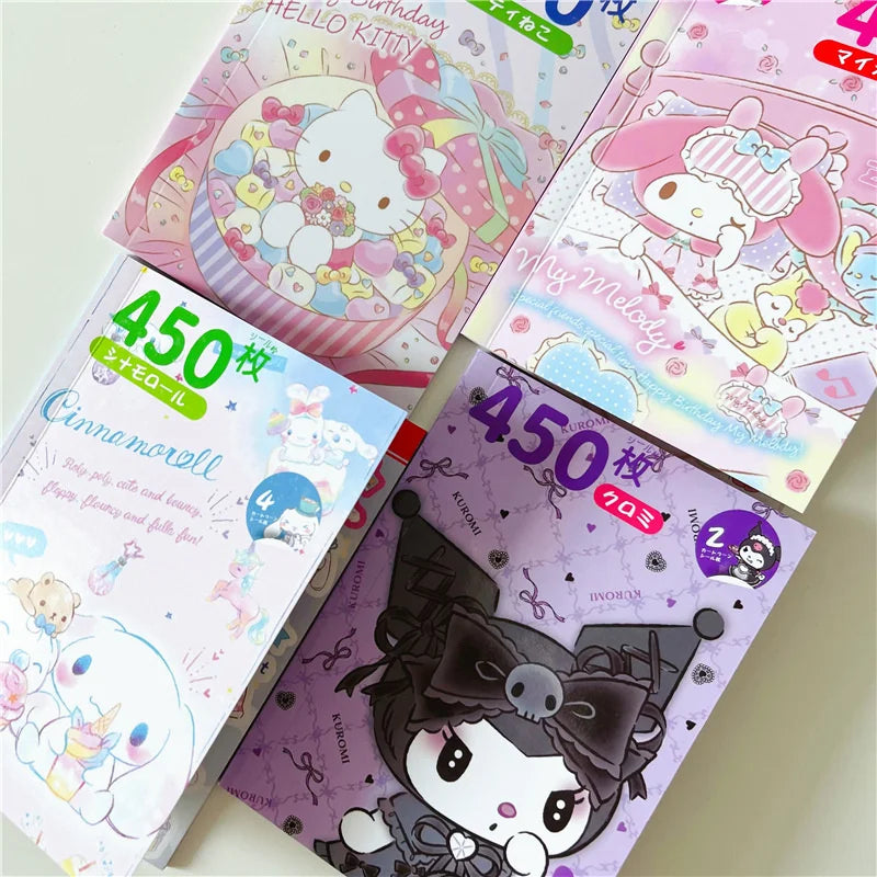 "450-Piece Kawaii Sticker Book – Cute & Aesthetic Cartoon Stickers!"