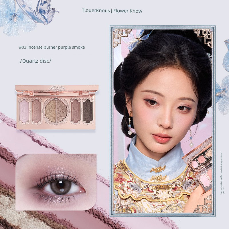 “Flower Know 8-Color Eye Shadow Palette – High-Pigment & Long-Lasting”