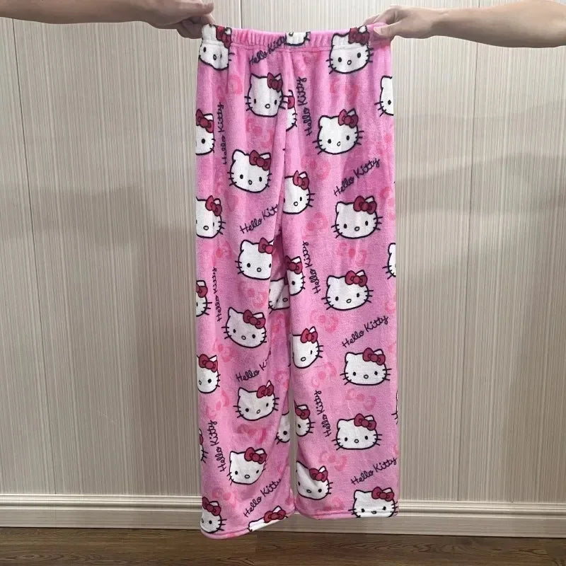 "Cozy Kawaii-Inspired Flannel Pajamas – Soft & Warm Homewear Set!"