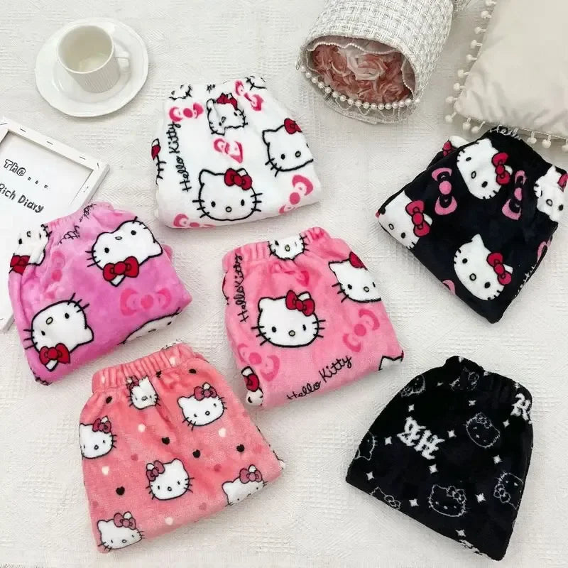 "Cozy Kawaii-Inspired Flannel Pajamas – Soft & Warm Homewear Set!"