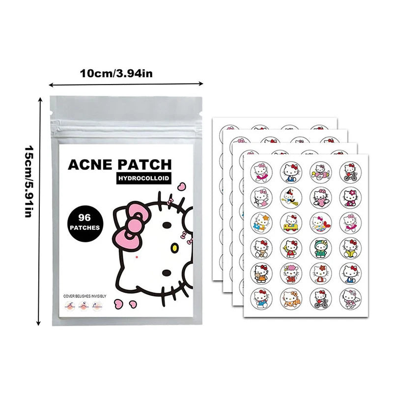 "96-Piece Cute Cat Hydrocolloid Acne Patches – Fast Healing & Invisible!"