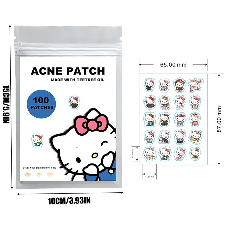 "96/100-Piece Hydrocolloid Acne Patches – Kawaii-Themed Pimple Treatment"