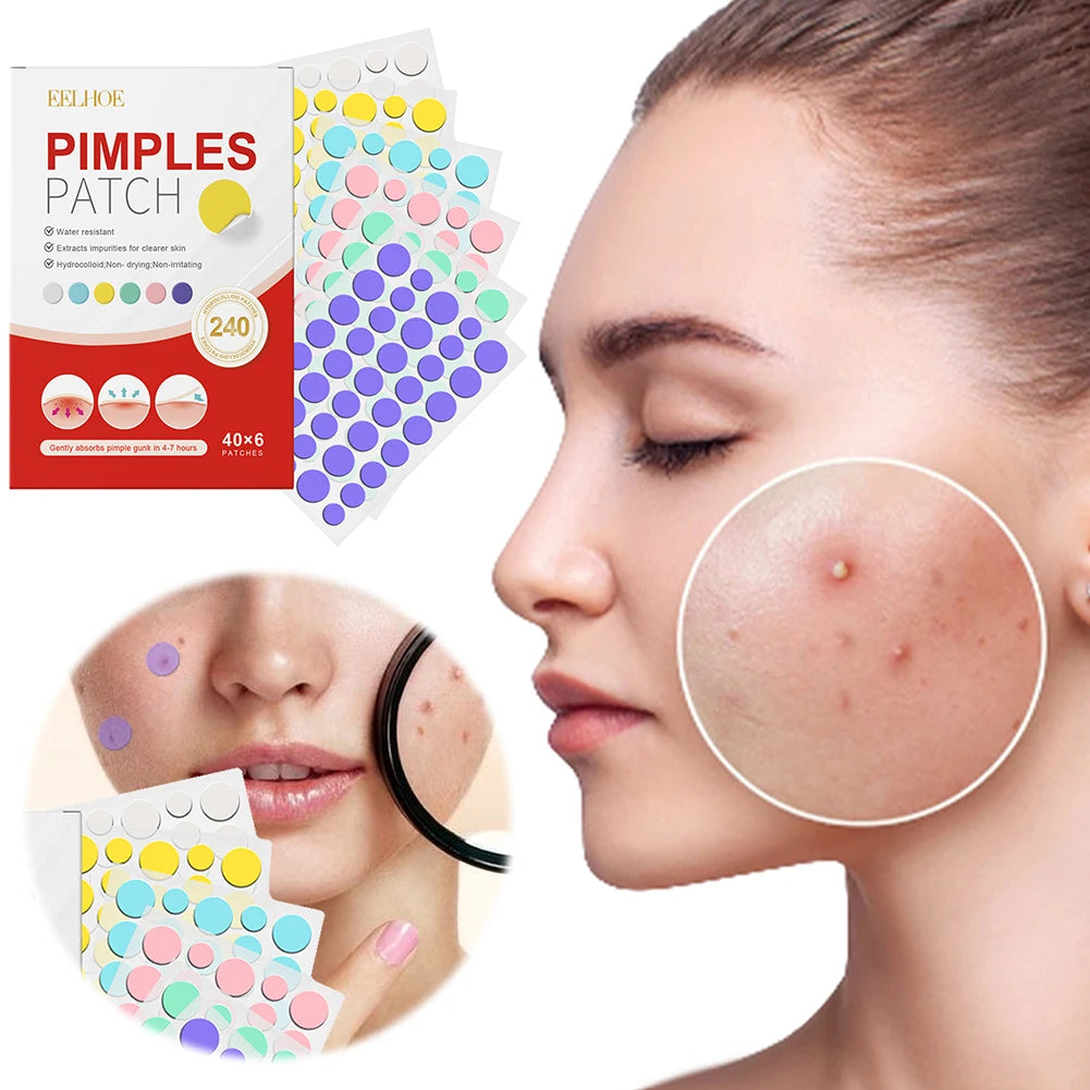 240pcs Hydrocolloid Acne Patches – Tea Tree & Salicylic Acid Spot Treatment (Star, Heart, Circle, Flower)