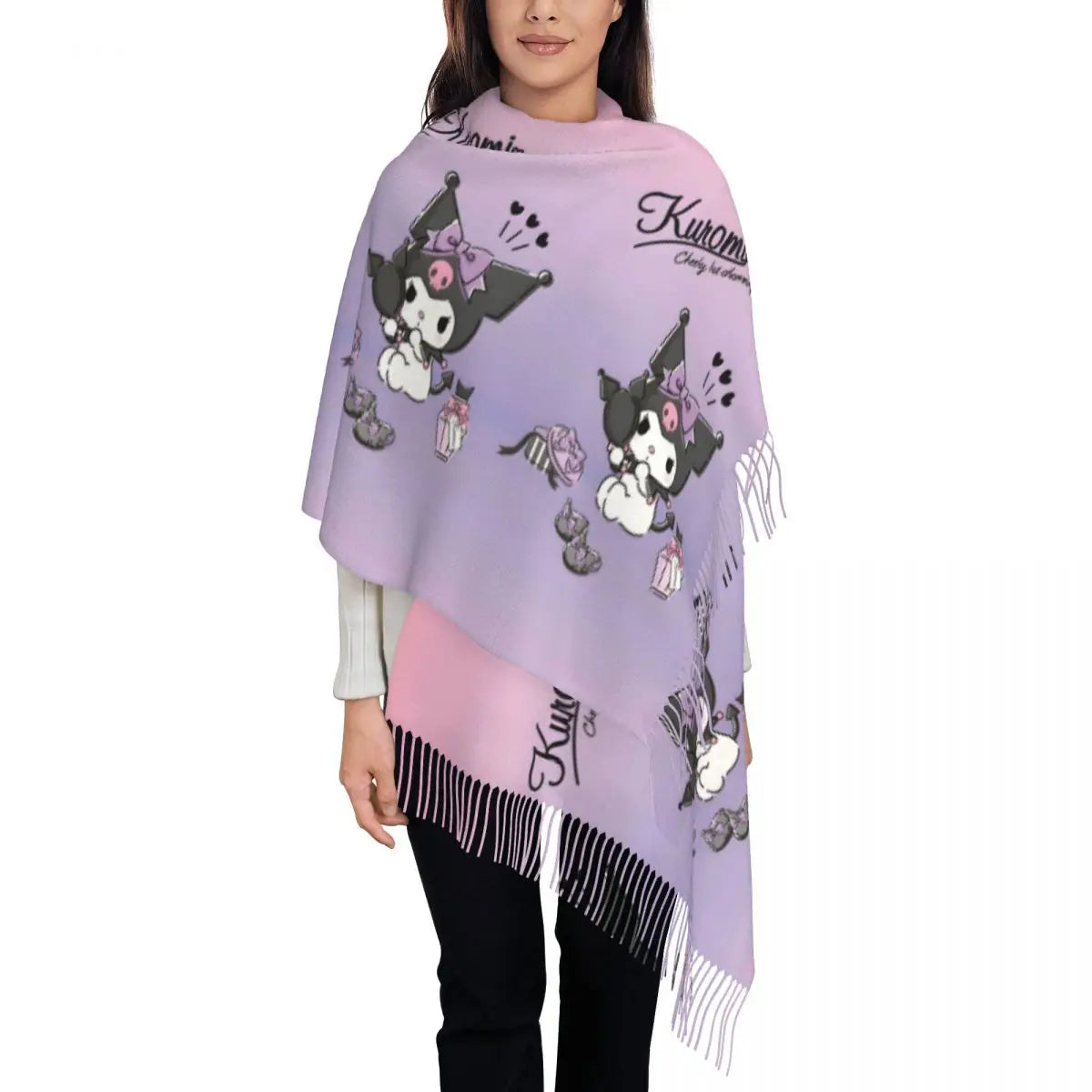 Custom Print Anime-Inspired Cozy Winter Scarf - Warm & Stylish Shawl Wrap