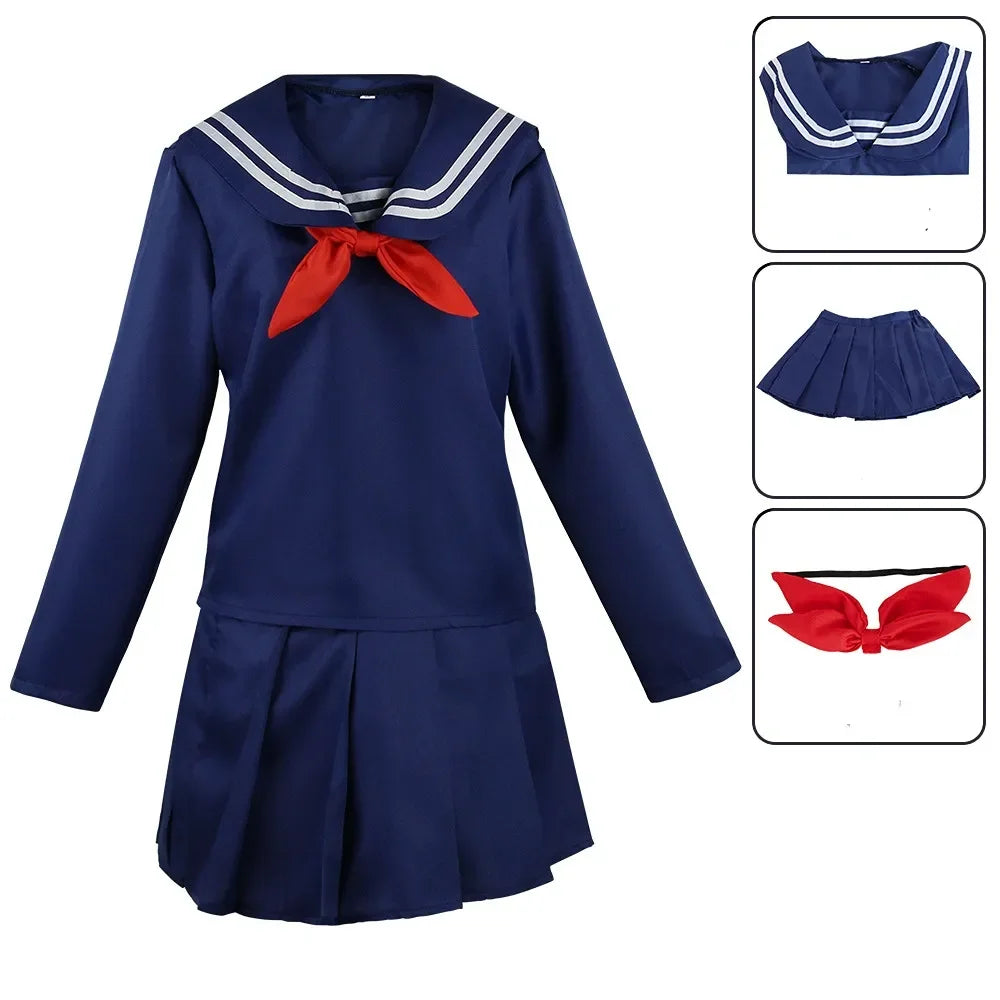 🦸 Inspired JK Anime Villain Cosplay Uniform – Schoolgirl Skirt & Sweater Set 🎃✨