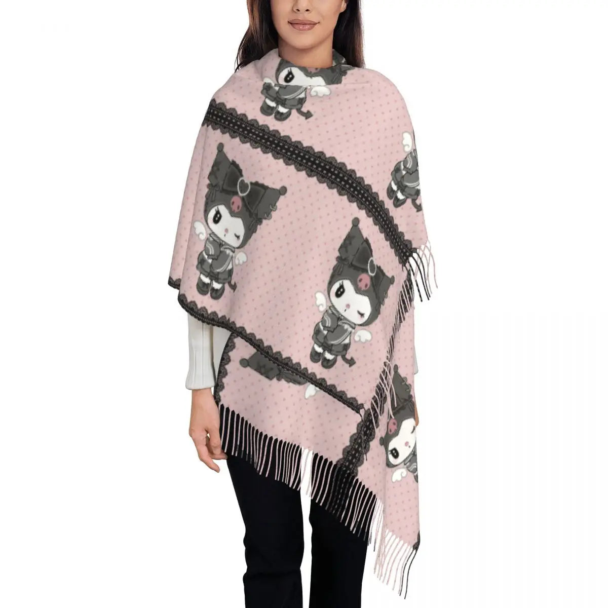 Custom Print Anime-Inspired Cozy Winter Scarf - Warm & Stylish Shawl Wrap