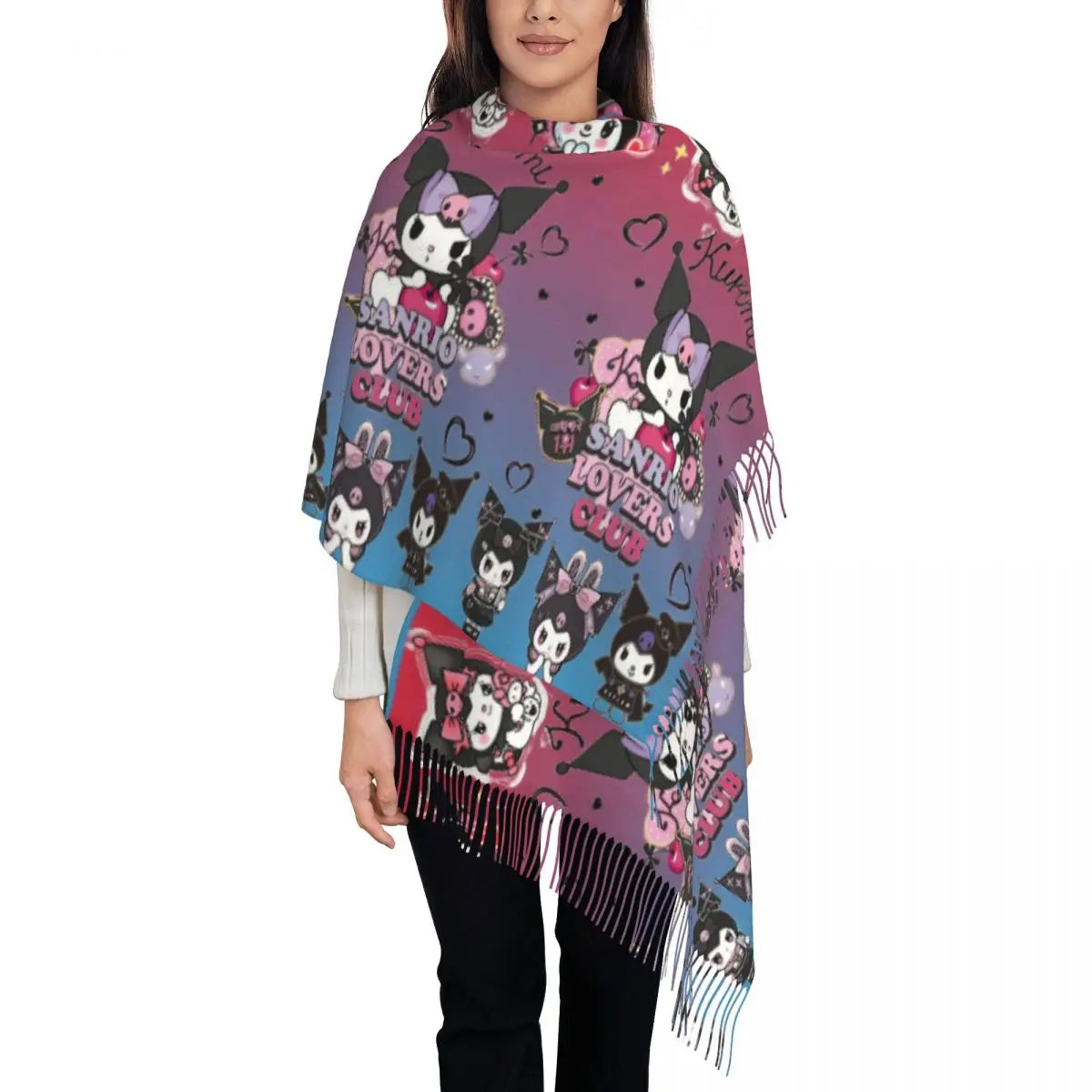 Custom Print Anime-Inspired Cozy Winter Scarf - Warm & Stylish Shawl Wrap