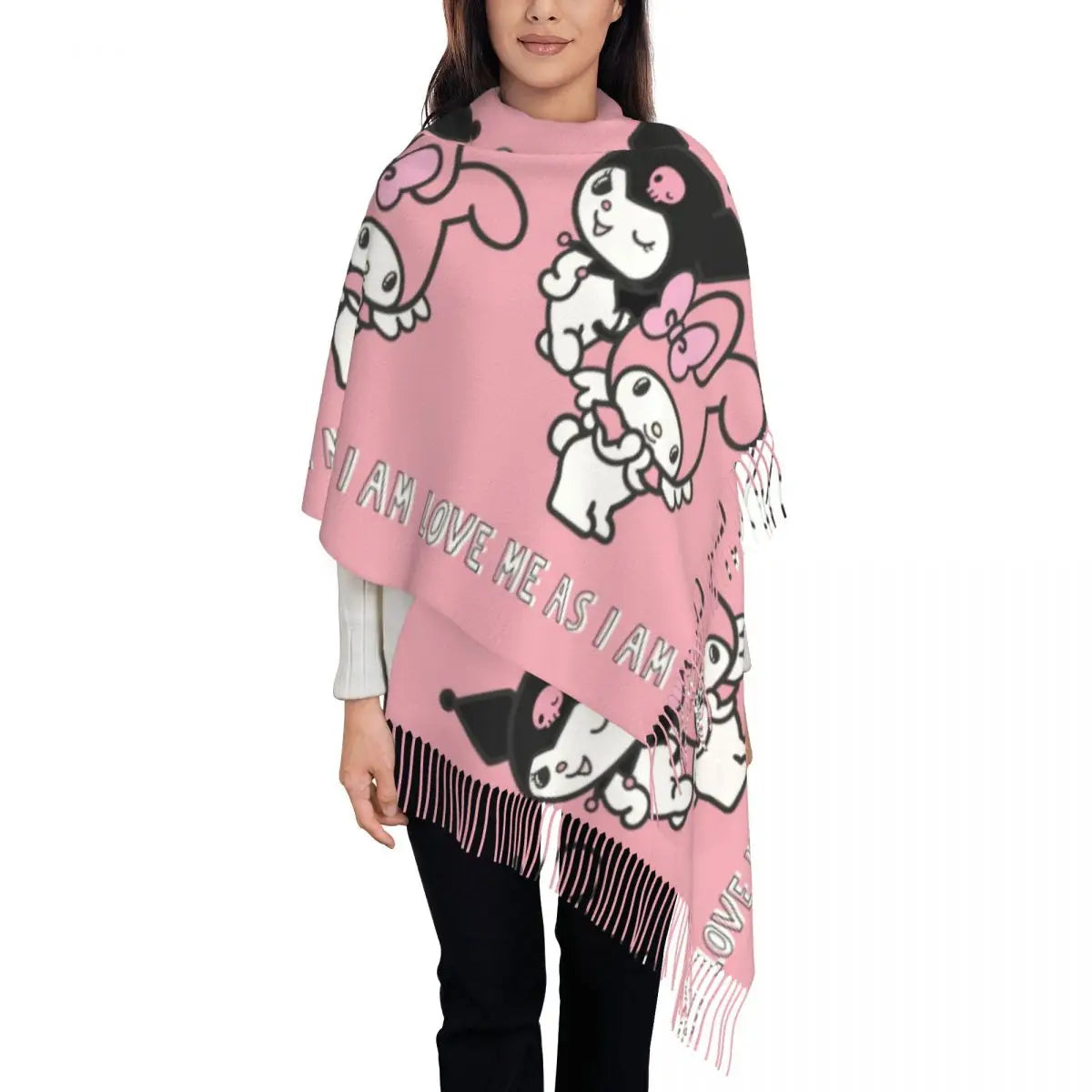 Custom Print Anime-Inspired Cozy Winter Scarf - Warm & Stylish Shawl Wrap