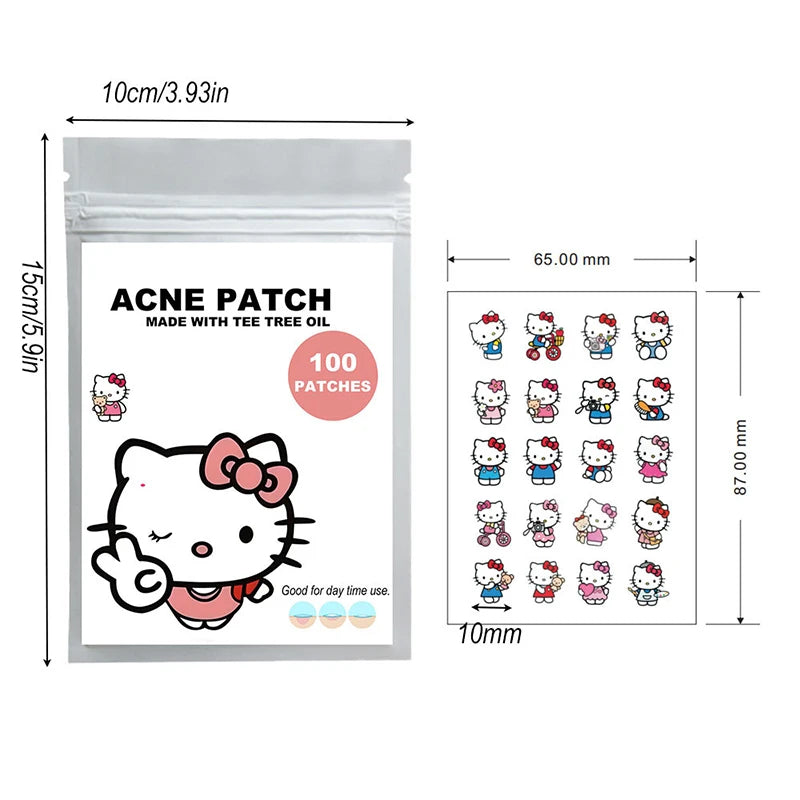 "96/100-Piece Hydrocolloid Acne Patches – Kawaii-Themed Pimple Treatment"