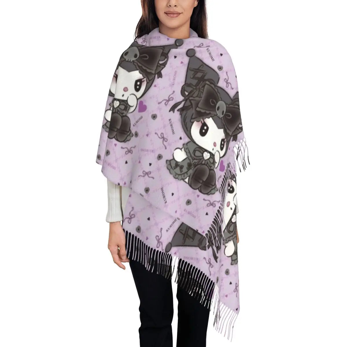 Custom Print Anime-Inspired Cozy Winter Scarf - Warm & Stylish Shawl Wrap