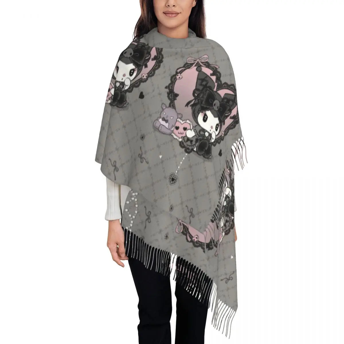 Custom Print Anime-Inspired Cozy Winter Scarf - Warm & Stylish Shawl Wrap