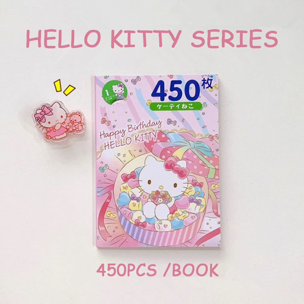 "450-Piece Kawaii Sticker Book – Cute & Aesthetic Cartoon Stickers!"