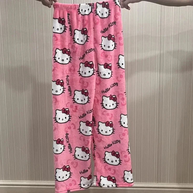 "Cozy Kawaii-Inspired Flannel Pajamas – Soft & Warm Homewear Set!"