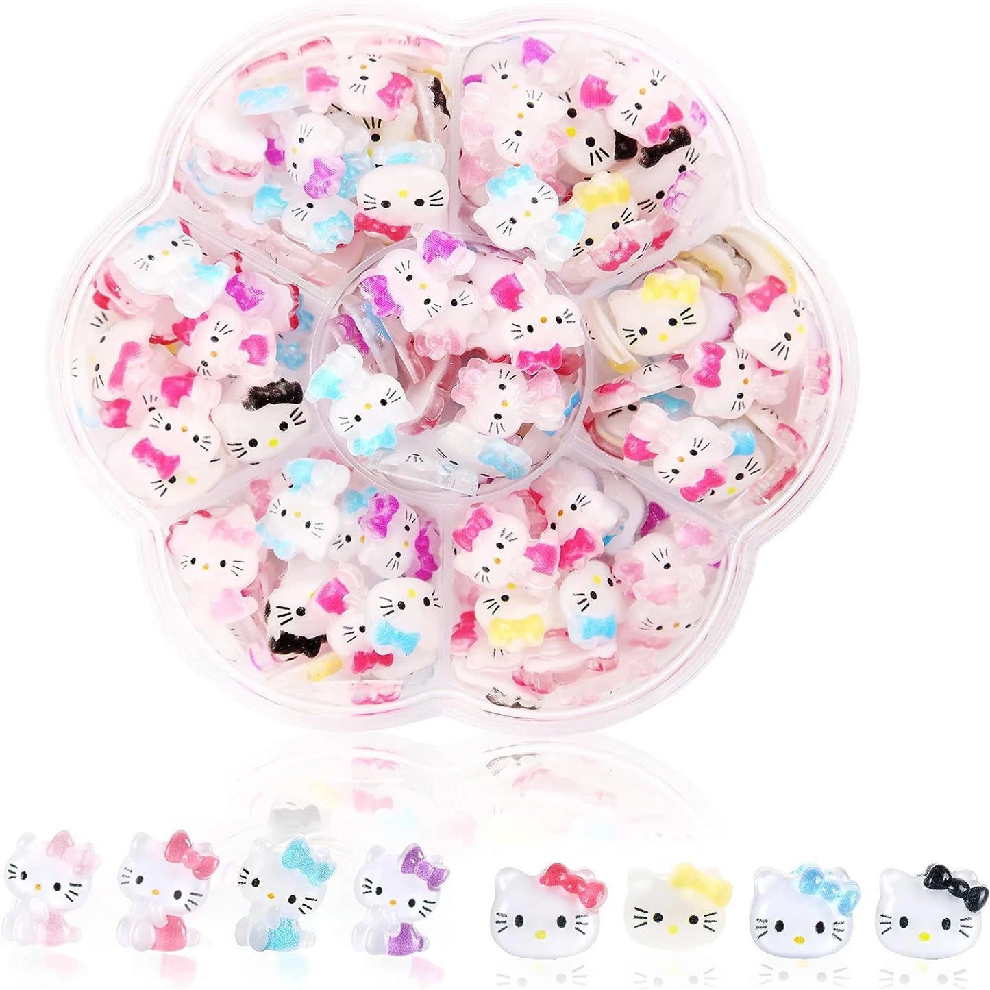 70PCs Kawaii Nail Art Charms – Sanrio-Inspired Hello Kitty & Kuromi Nail Rhinestones for DIY Manicure & Crafts