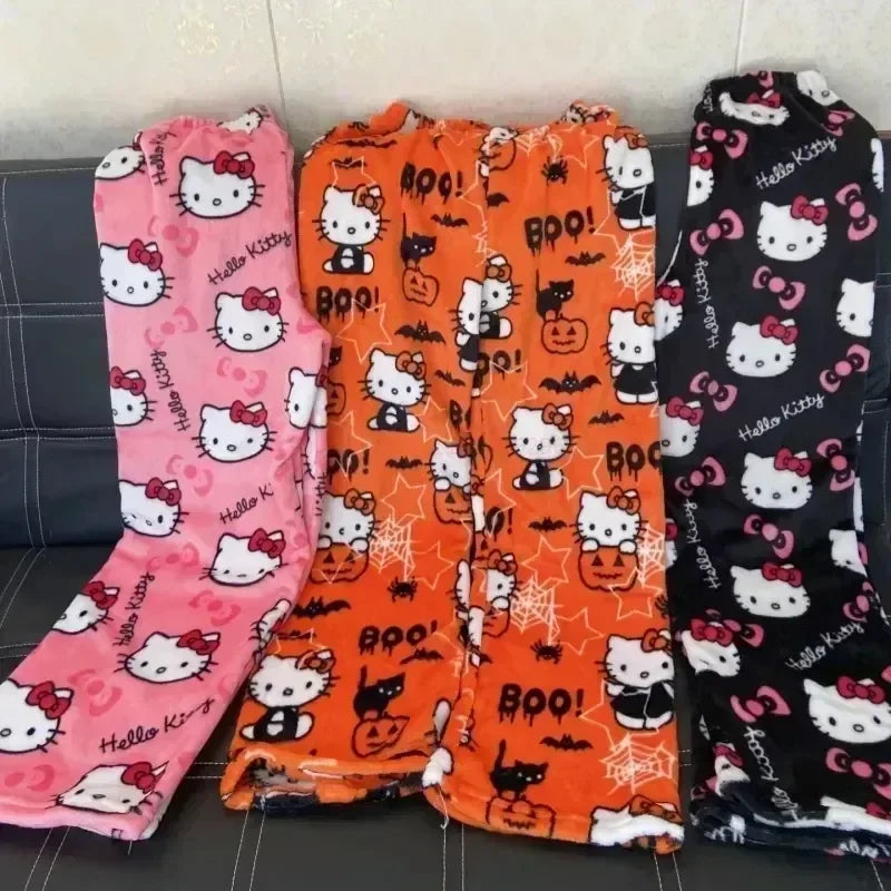 "Cozy Kawaii-Inspired Flannel Pajamas – Soft & Warm Homewear Set!"