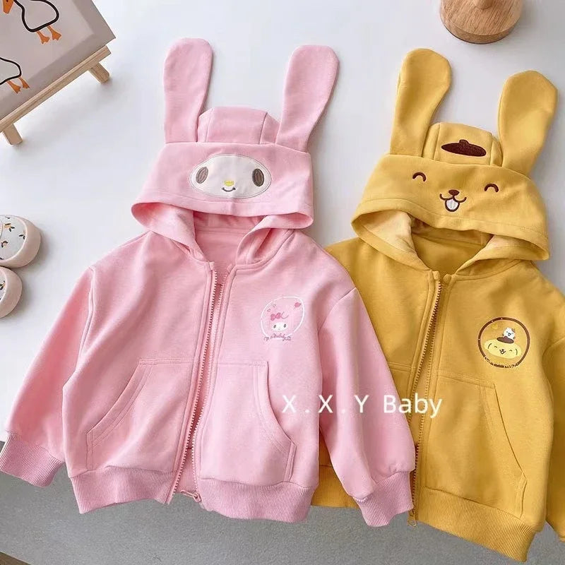 🎀 Kawaii Pastel-Inspired Cartoon Zip-Up Hoodie – Cozy Autumn Jacket for Kids & Teens 🧸✨