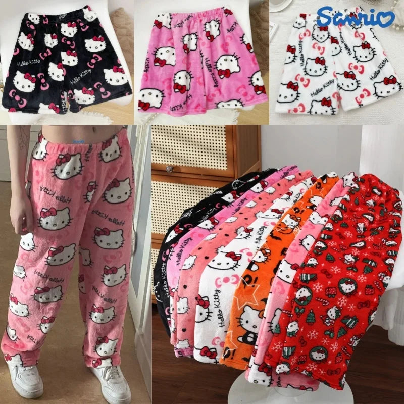 "Cozy Kawaii-Inspired Flannel Pajamas – Soft & Warm Homewear Set!"