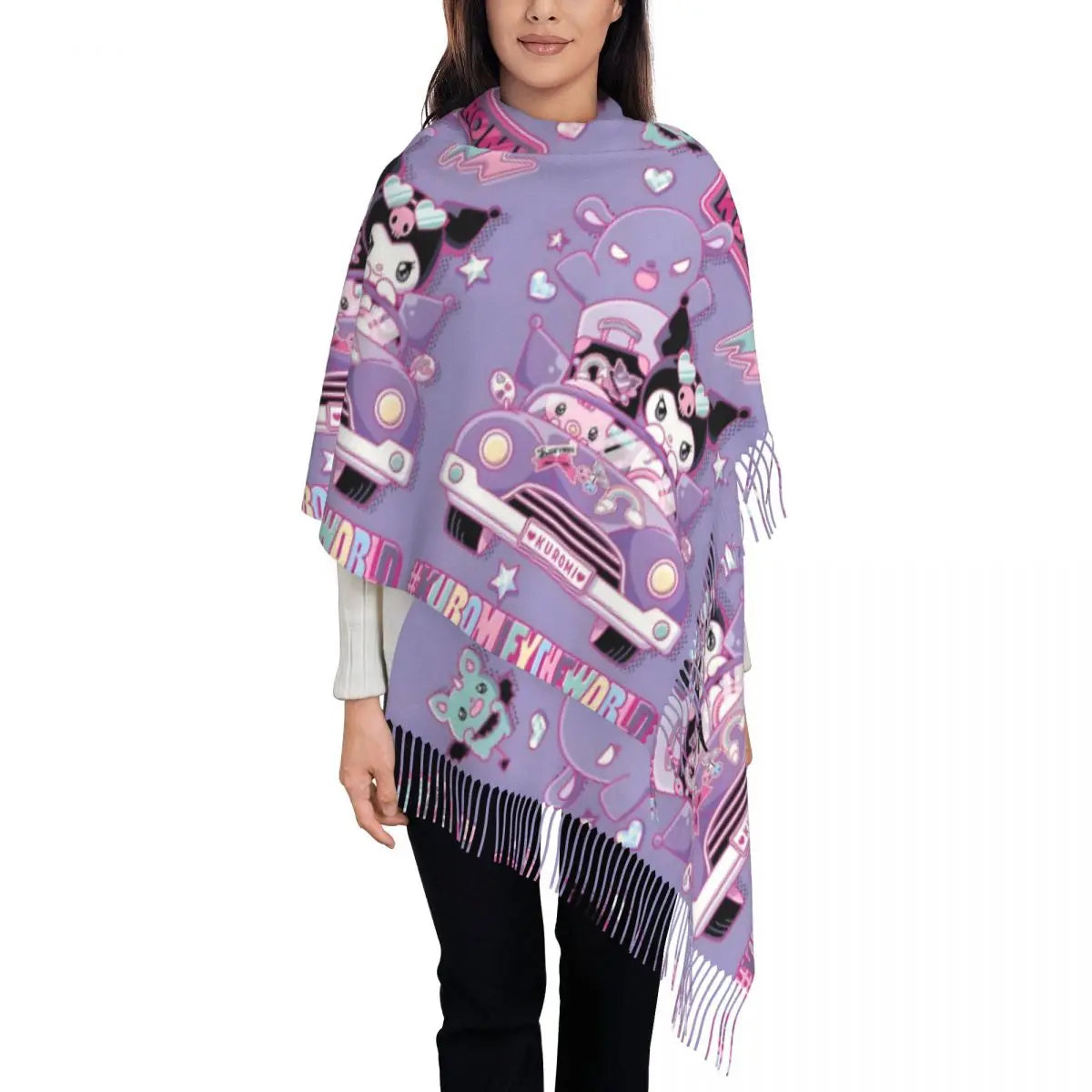 Custom Print Anime-Inspired Cozy Winter Scarf - Warm & Stylish Shawl Wrap