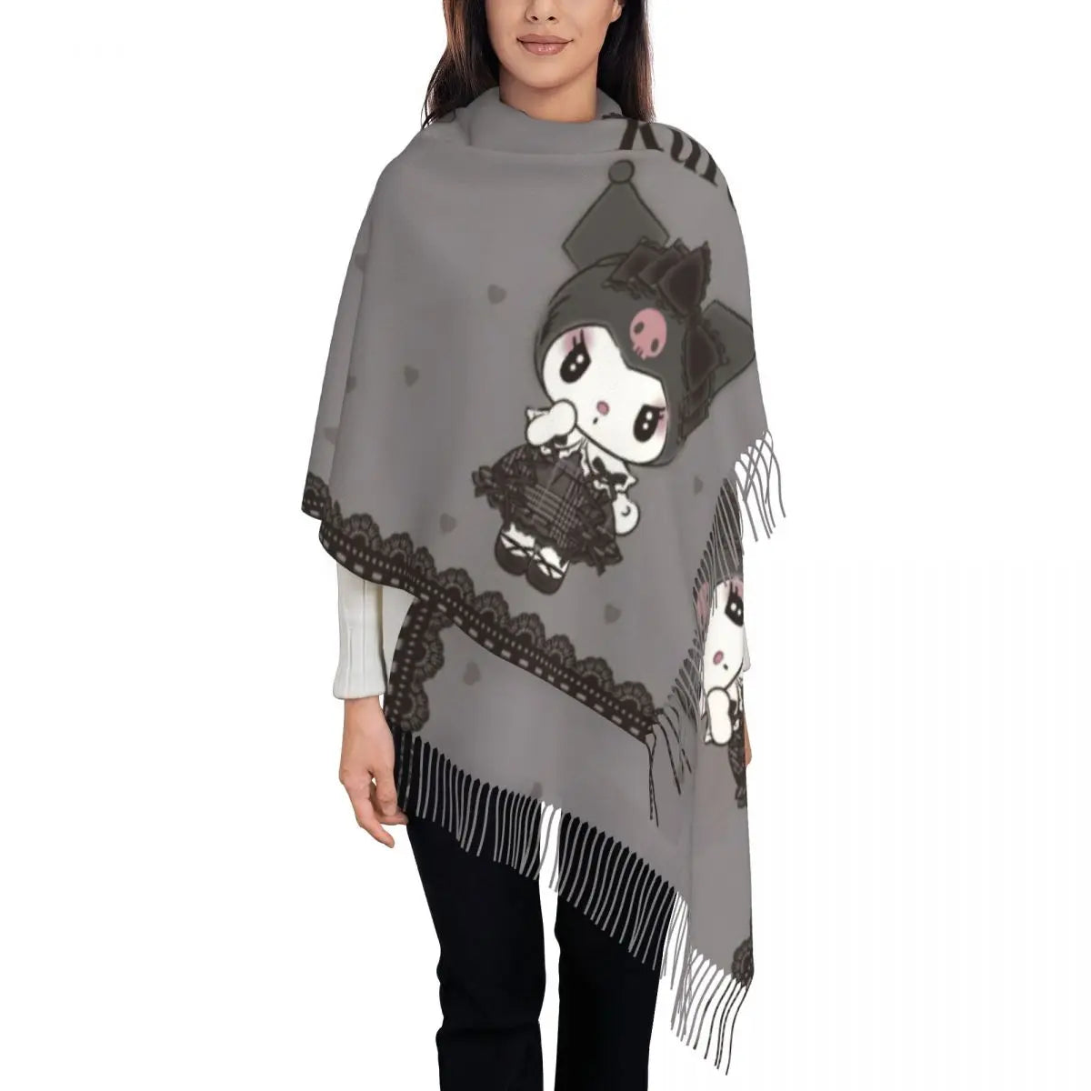 Custom Print Anime-Inspired Cozy Winter Scarf - Warm & Stylish Shawl Wrap