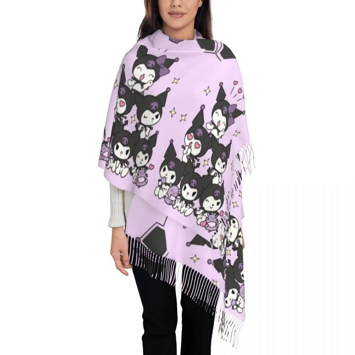 Custom Print Anime-Inspired Cozy Winter Scarf - Warm & Stylish Shawl Wrap