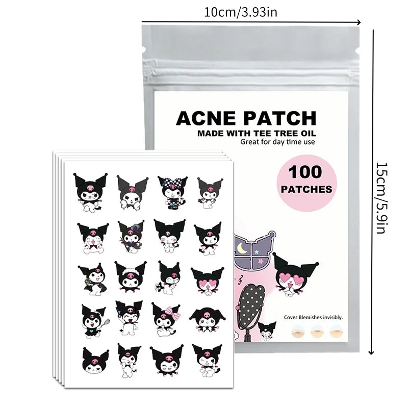 "96/100-Piece Hydrocolloid Acne Patches – Kawaii-Themed Pimple Treatment"