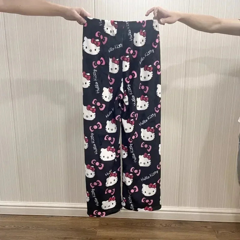 "Cozy Kawaii-Inspired Flannel Pajamas – Soft & Warm Homewear Set!"