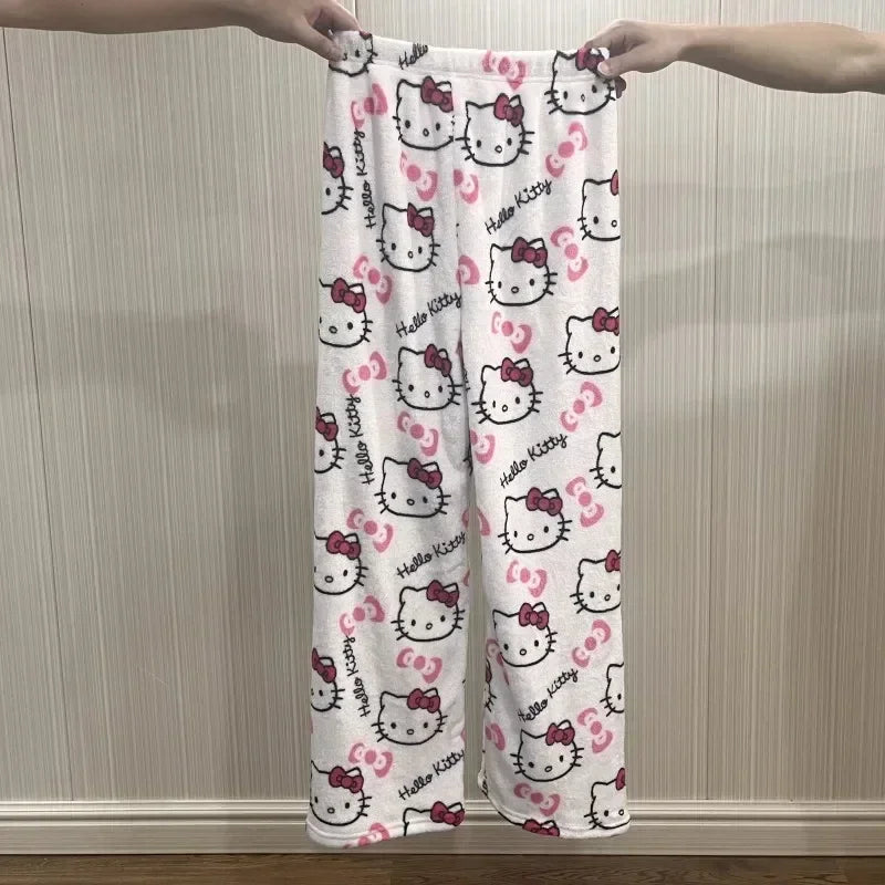 "Cozy Kawaii-Inspired Flannel Pajamas – Soft & Warm Homewear Set!"