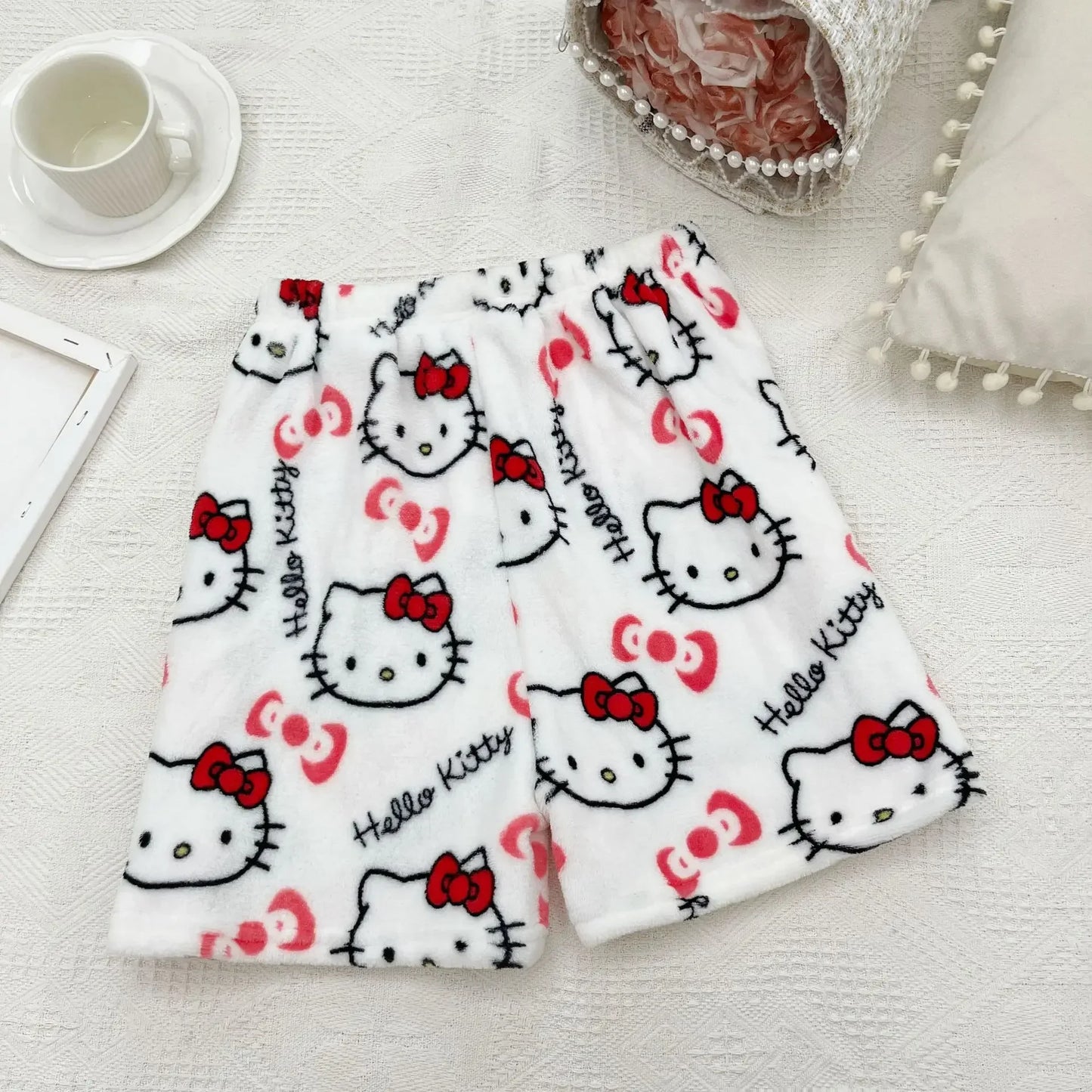 "Cozy Kawaii-Inspired Flannel Pajamas – Soft & Warm Homewear Set!"