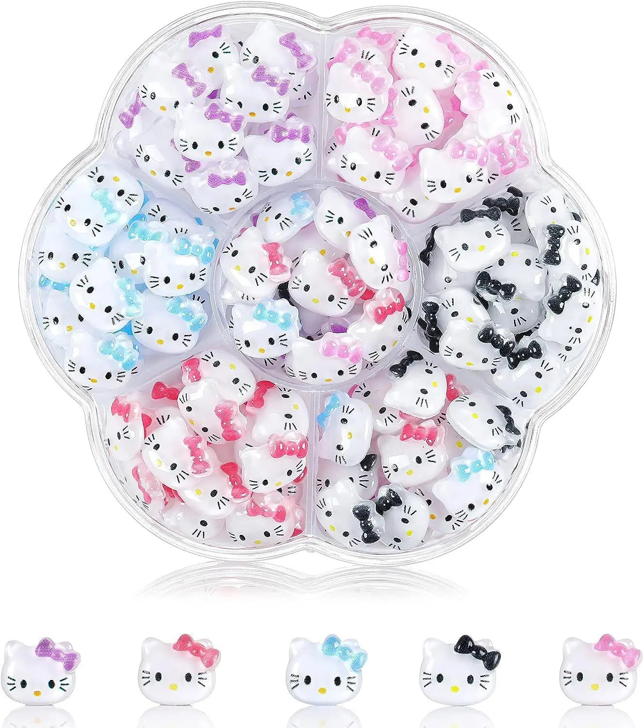 70PCs Kawaii Nail Art Charms – Sanrio-Inspired Hello Kitty & Kuromi Nail Rhinestones for DIY Manicure & Crafts