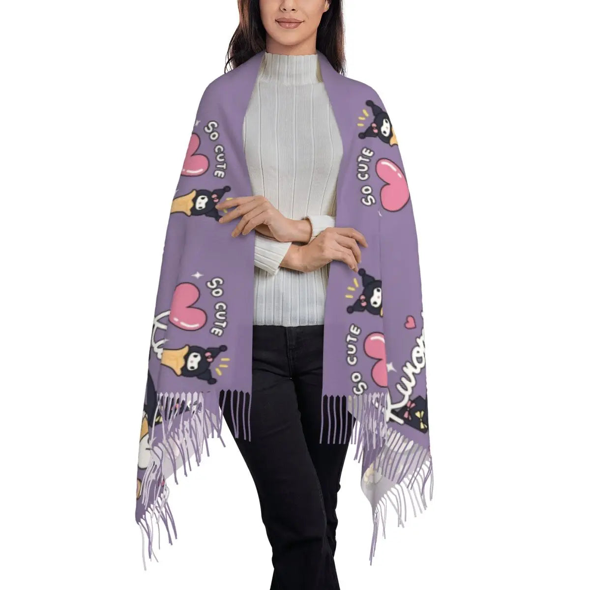 Custom Print Anime-Inspired Cozy Winter Scarf - Warm & Stylish Shawl Wrap