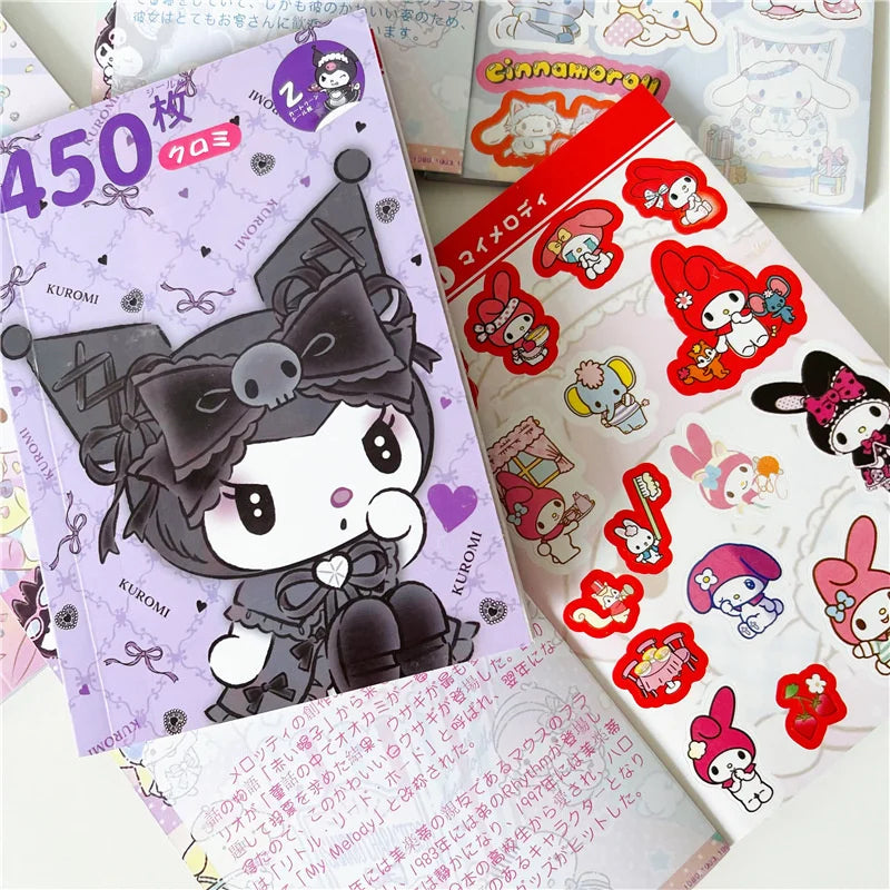 "450-Piece Kawaii Sticker Book – Cute & Aesthetic Cartoon Stickers!"