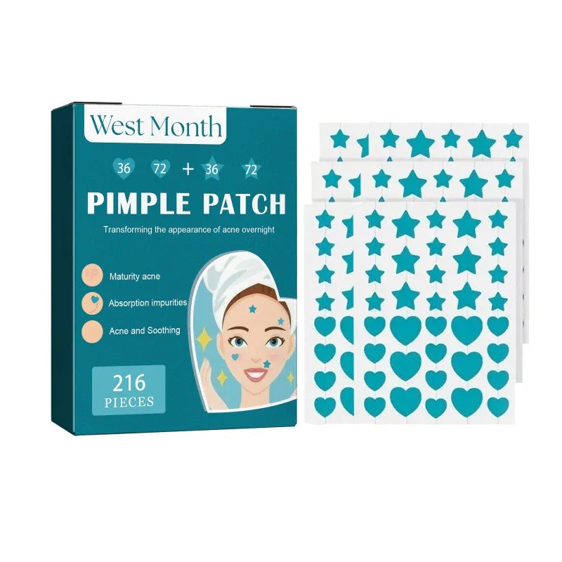 Hydrocolloid Acne Patch – Invisible, Waterproof & Fast-Acting Blemish Treatment (216 Patches)