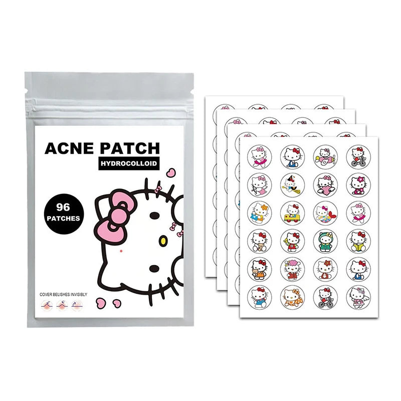 "96-Piece Cute Cat Hydrocolloid Acne Patches – Fast Healing & Invisible!"