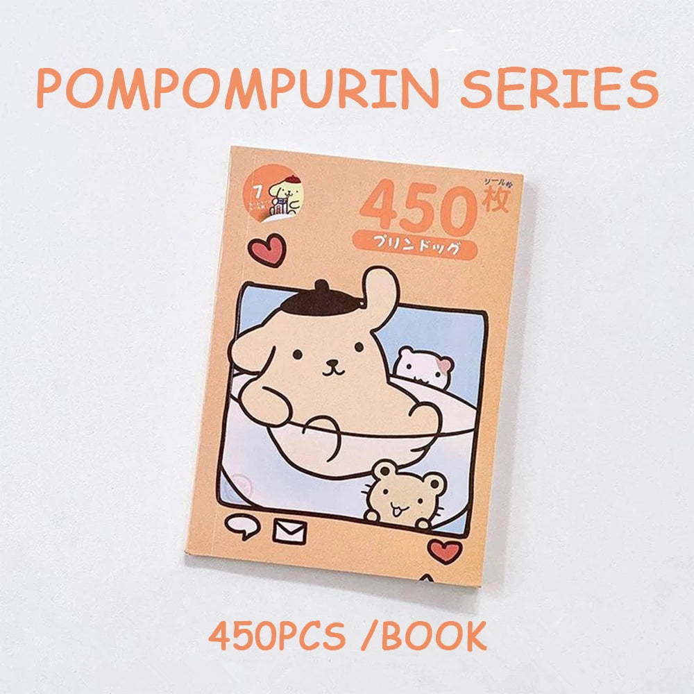 "450-Piece Kawaii Sticker Book – Cute & Aesthetic Cartoon Stickers!"